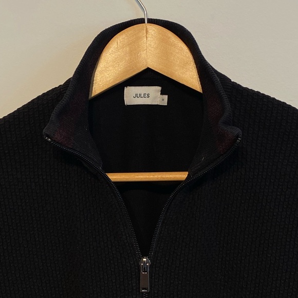 Black cardigan with black zipper - Picture 2 of 5